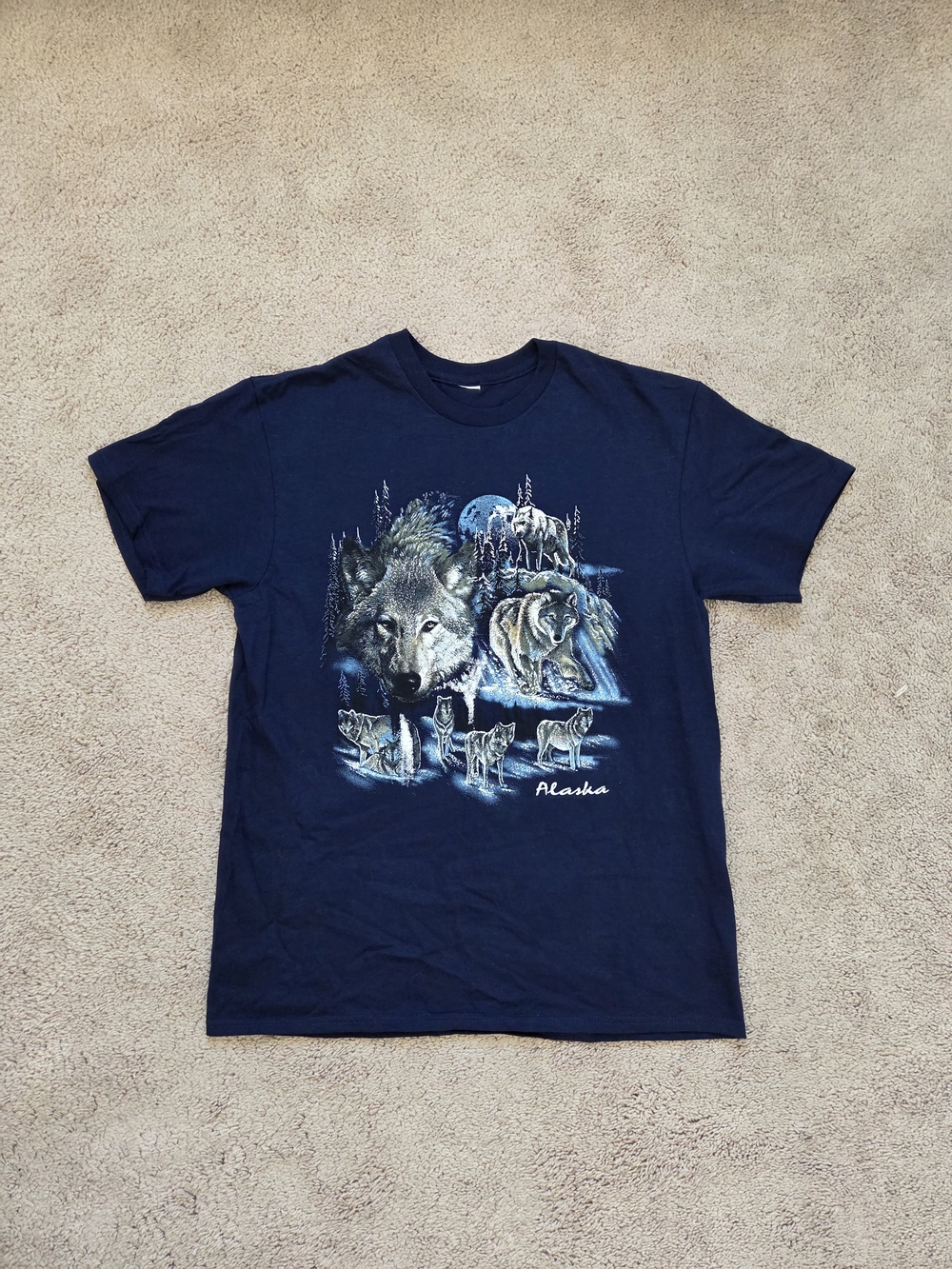 Alaska Wolf Pack Graphic Tee - Navy